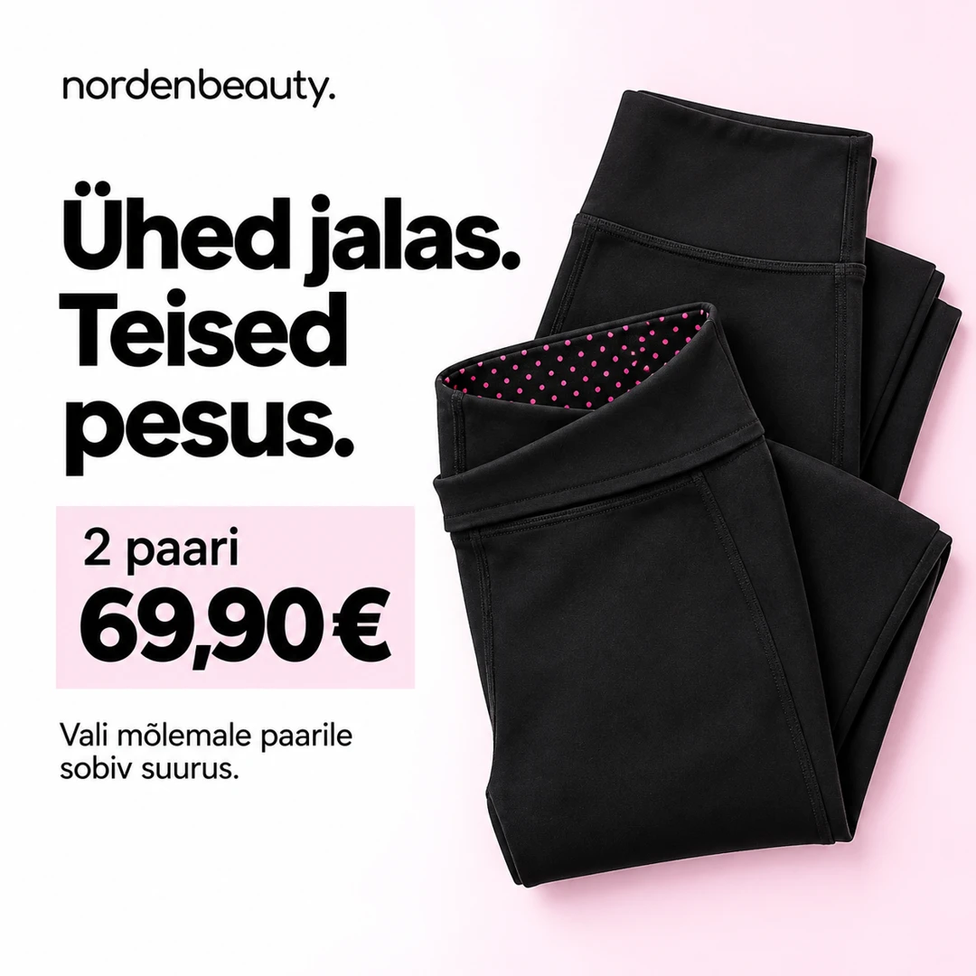 Kaks paari Nordenbeauty retuuse 69,90 €, tootefoto ilma modellita.