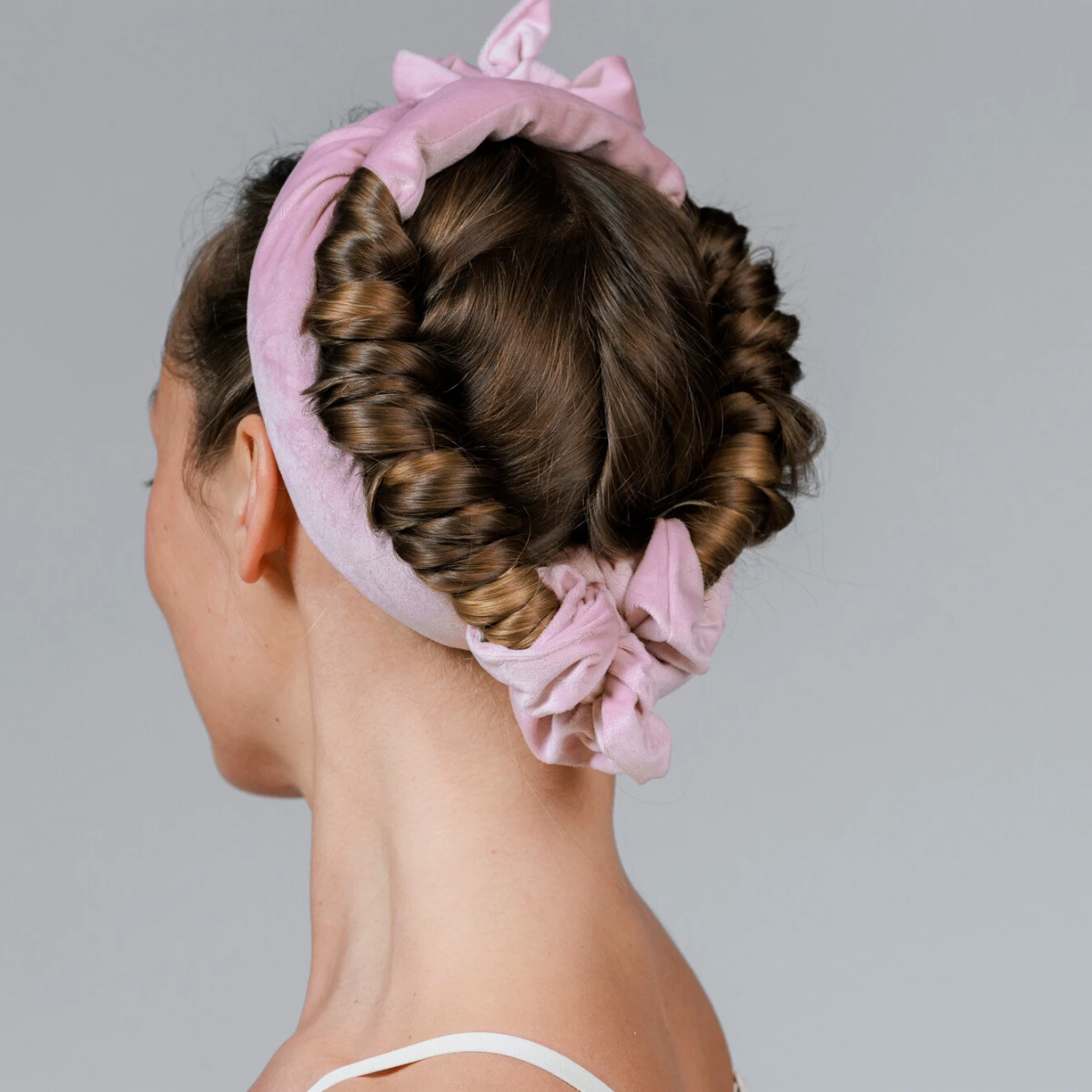 Heatless Hair Curler Set on head